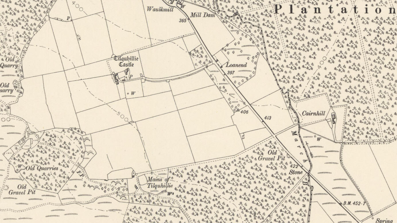 Tilquhillie Castle, map