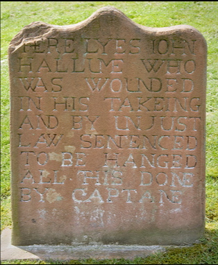 Grave marker for Covenanter Hallume
