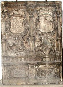Armorial stone of the Duke and Margaret Hamilton, Kinneil House, c.1550, in Renaissance style