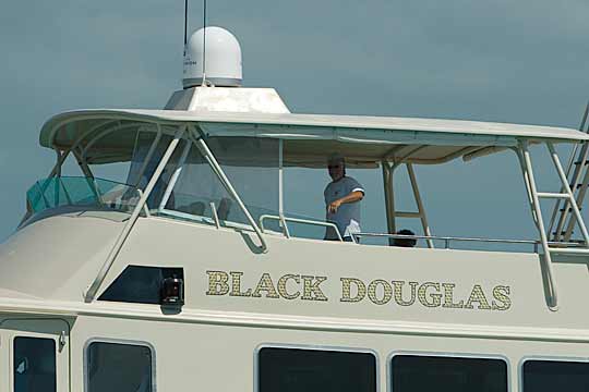 Black Douglas motor yacht